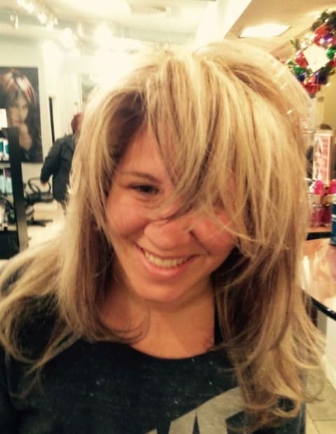 blowout with bangs at a south philly hair salon 